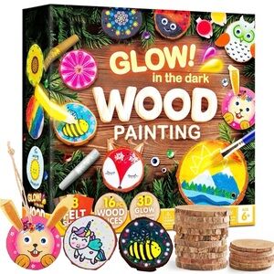 Klever Kits Glow in the Dark Wood Slice Painting Kit